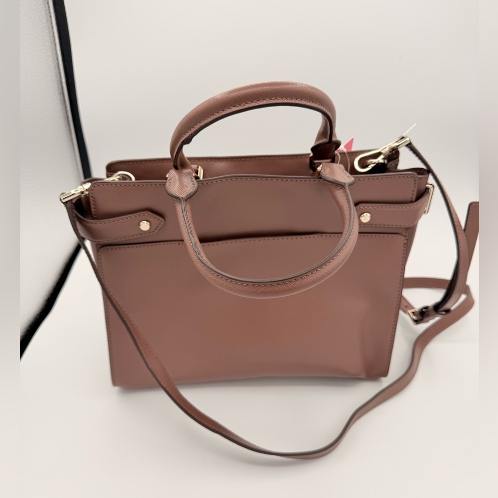 Kate Spade medium satchel Staci Brown Leather Handbag NWT - Picture 2 of 12